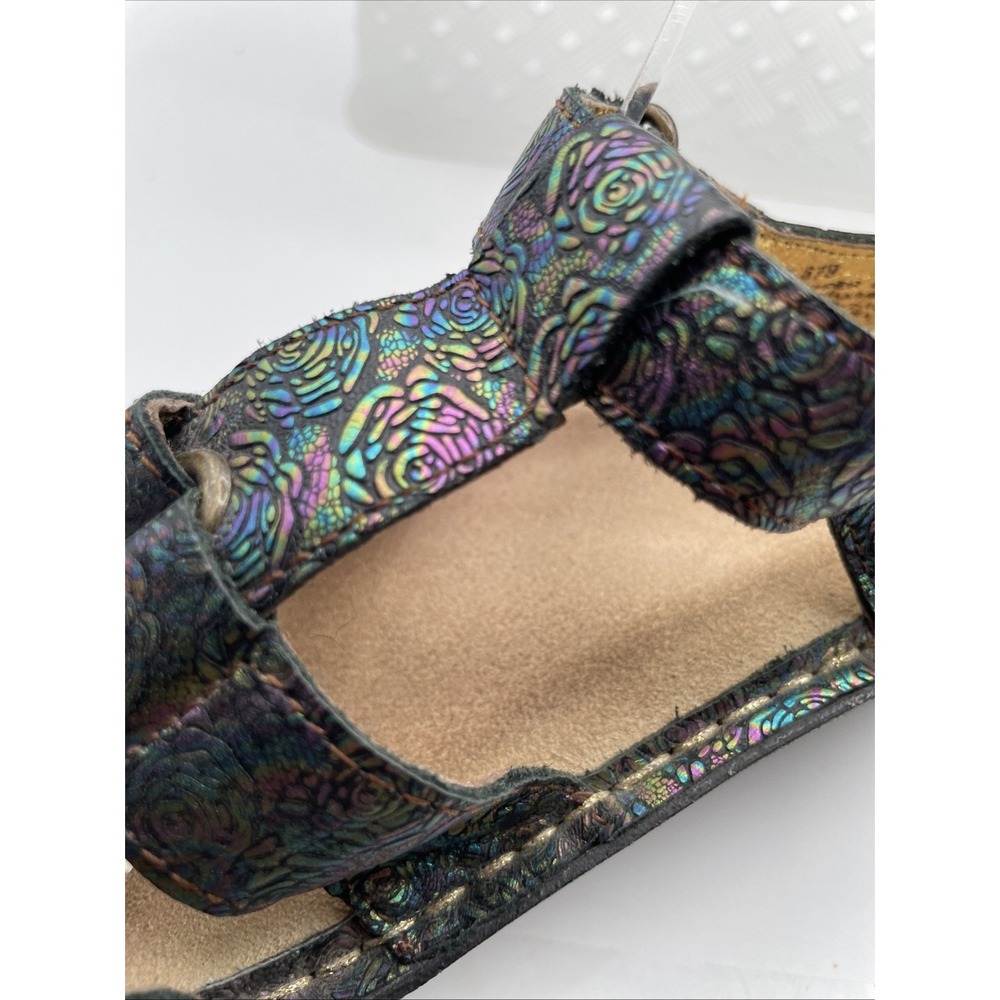 Alegria By PG Lite Kleo Women's Sandal 6 Black Snake Leather Slingback Shoes - Picture 12 of 14